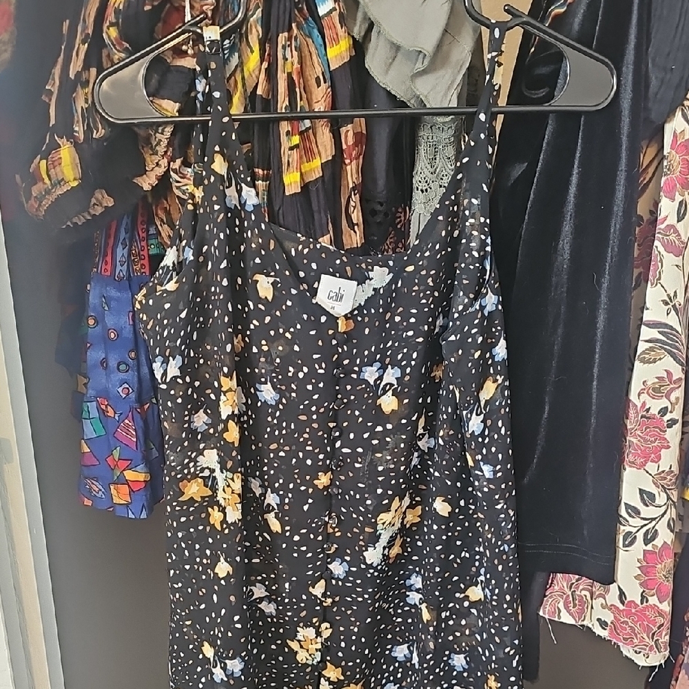 CAbi Black and White Sleeveless Camisole